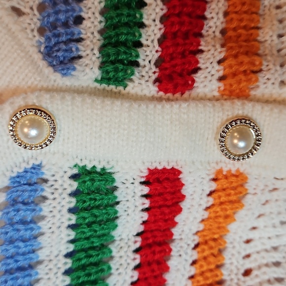 Colorful Striped Knit Set Crop Top High Waisted Short Cute & Colorful XXL - Picture 5 of 5